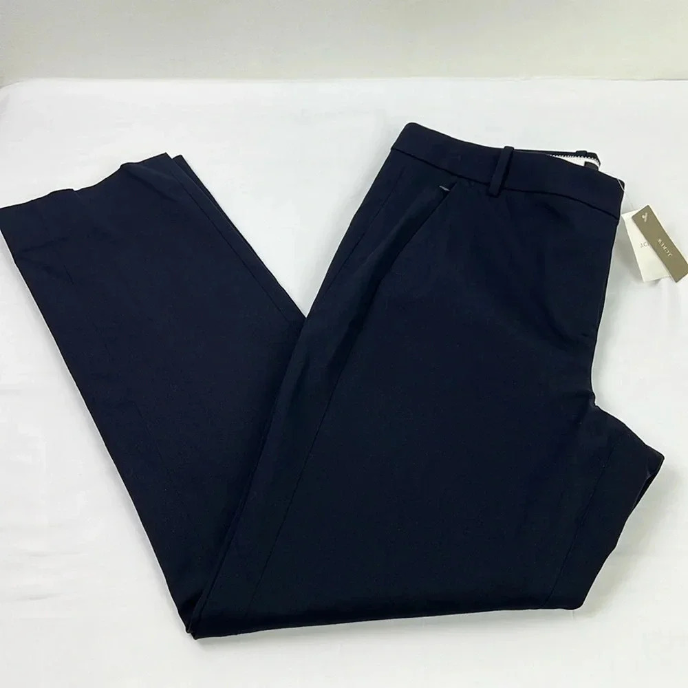 J.Crew New Women’s 14 Navy Blue Front Zipper‎ Pockets Stretchy Maddie Pant